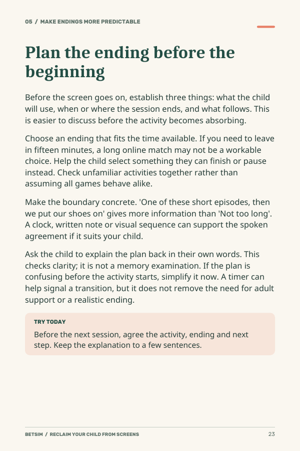 Sample ebook page: Plan the ending before the beginning